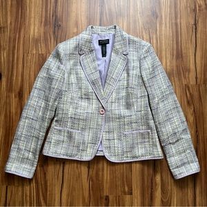 AXCESS LIZ CLAIBORNE Lavender purple and green tweed blazer